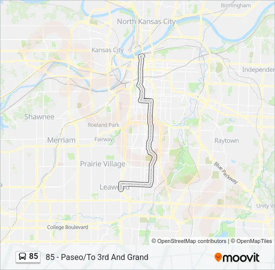 85 Bus Line Map