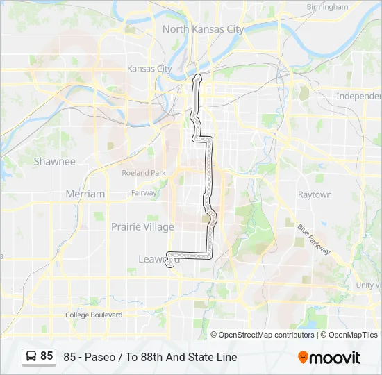 85 Bus Line Map