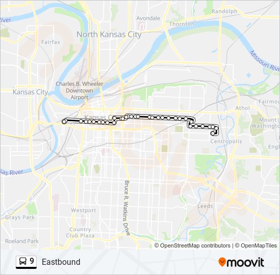 9 bus Line Map