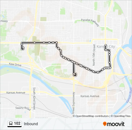 102 Bus Line Map