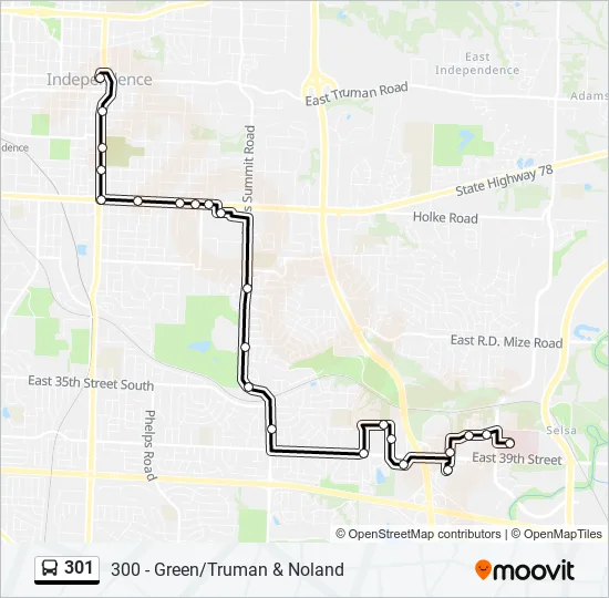 301 Bus Line Map