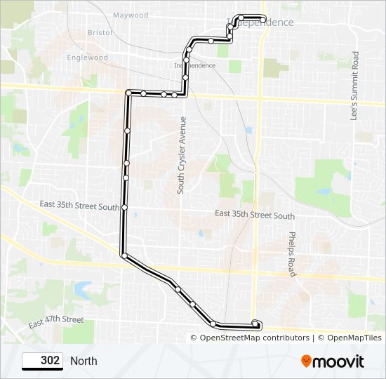Mapa de 302 de autobús