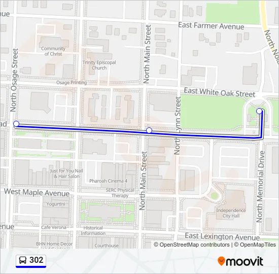 302 Bus Line Map