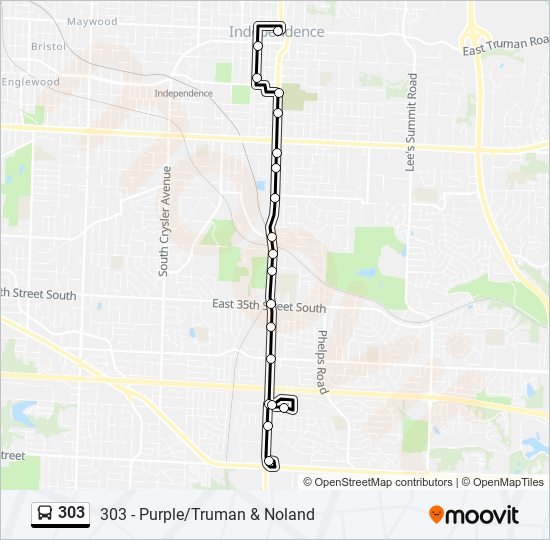 303 bus Line Map