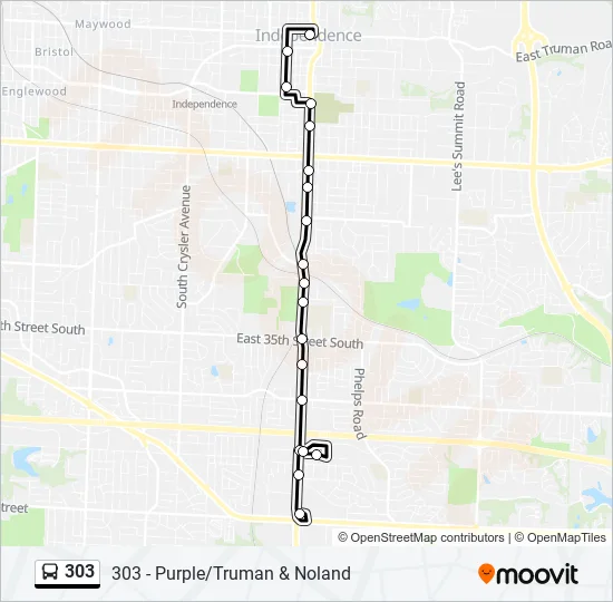 303 Bus Line Map