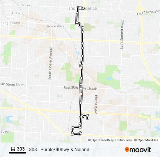 303 Bus Line Map