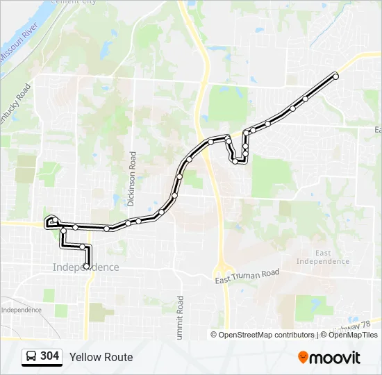 304 Bus Line Map