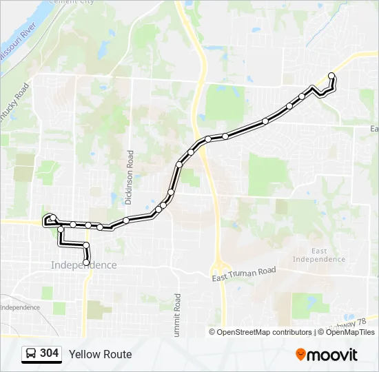 304 Bus Line Map