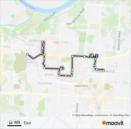 305 Bus Line Map