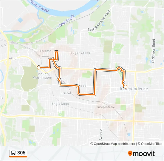 305 Bus Line Map