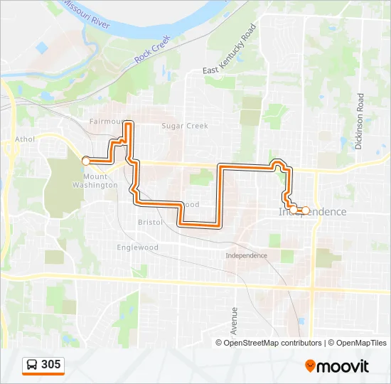 305 Bus Line Map
