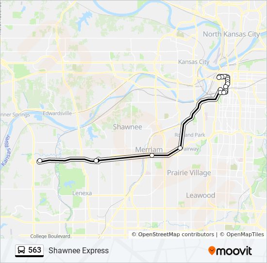 563 bus Line Map