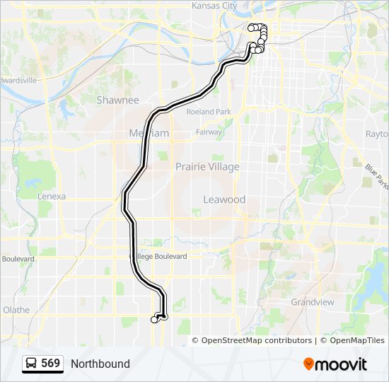 Mapa de 569 de autobús