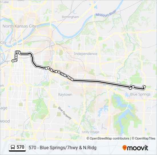 Mapa de 570 de autobús