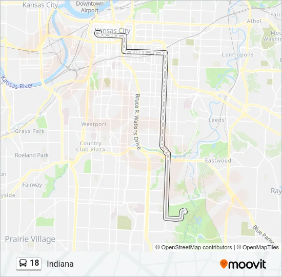 18 Bus Line Map