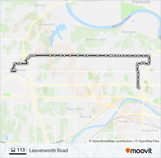 113 bus Line Map