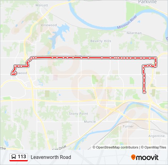 113 bus Line Map