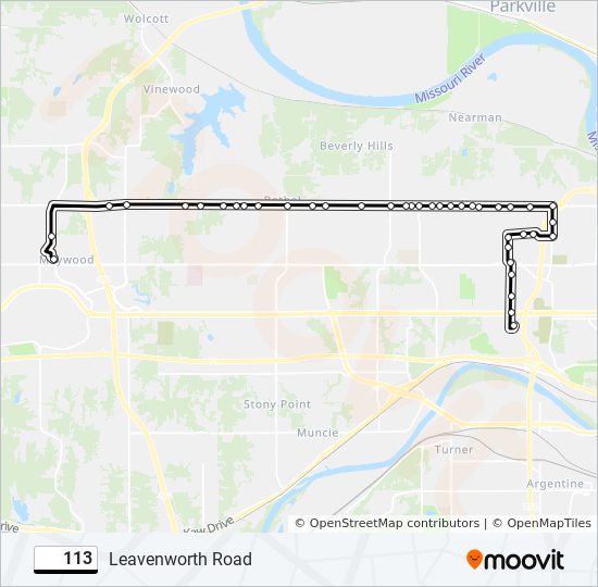 113 bus Line Map