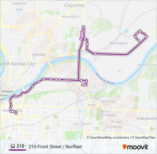 210 Bus Line Map