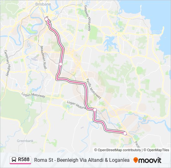 Mapa de R588 de autobús