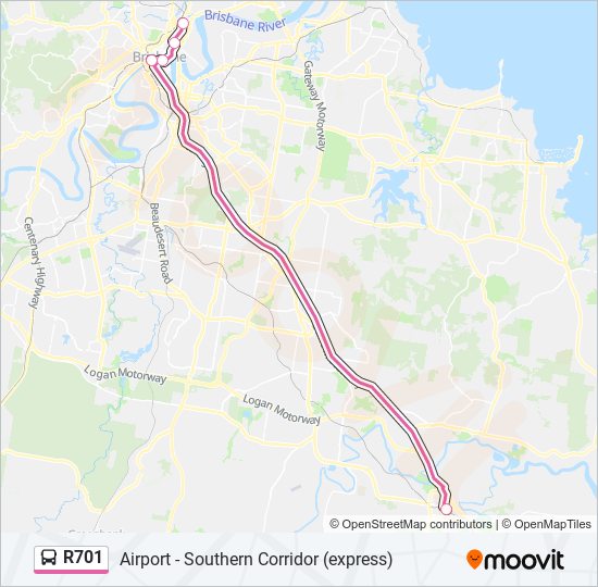 R701 Bus Line Map