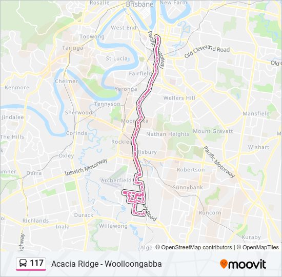 Mapa de 117 de autobús