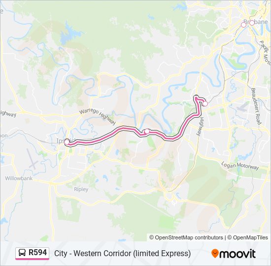 R594 bus Line Map