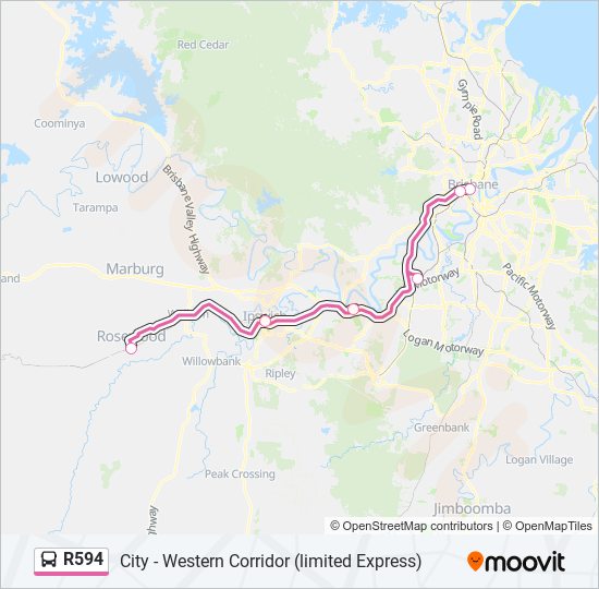 R594 bus Line Map