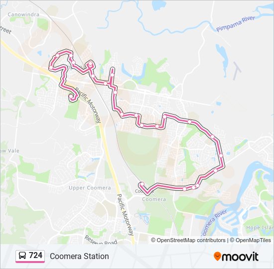 Mapa de 724 de autobús