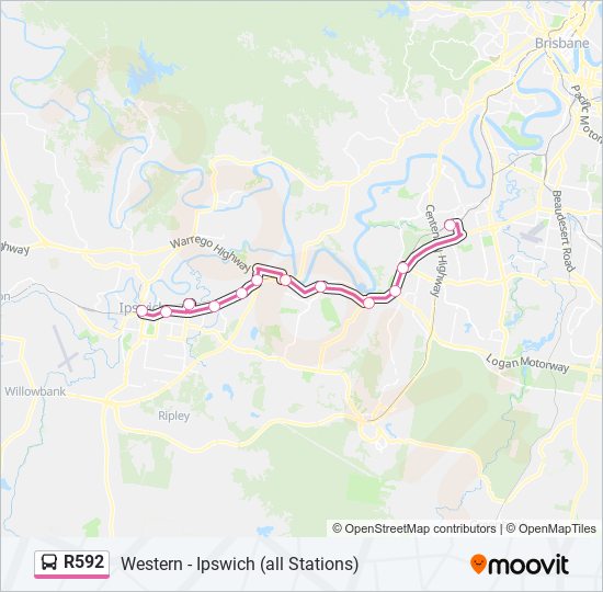 Mapa de R592 de autobús