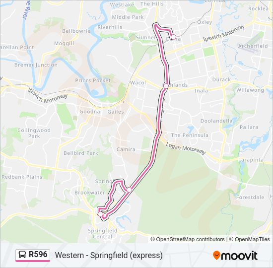R596 Bus Line Map
