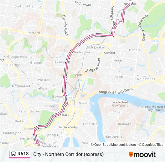 R618 Bus Line Map