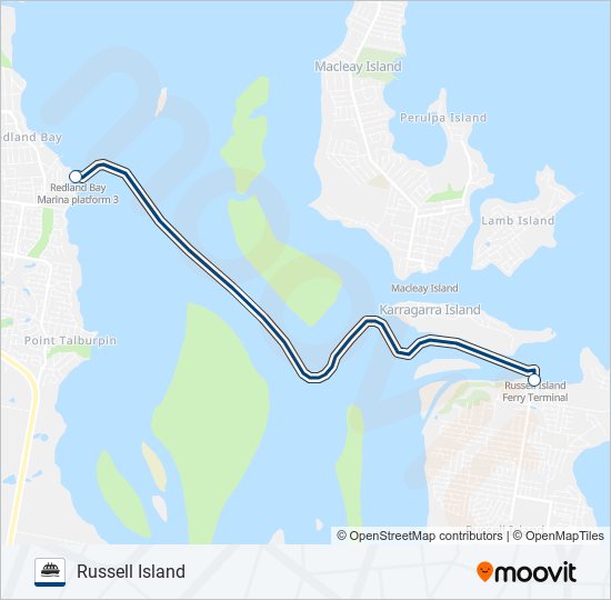 SOUTHERN MORETON BAY ISLAND FERRIES ferry Line Map