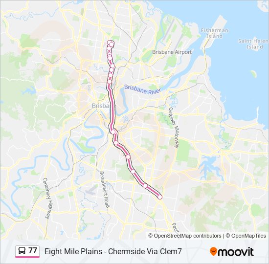 Mapa de 77 de autobús