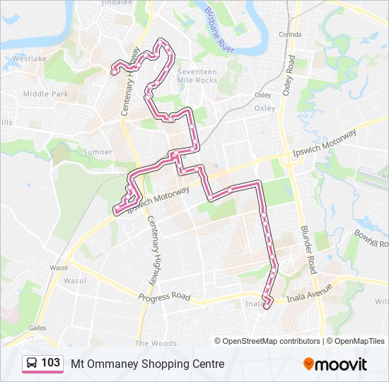 Mapa de 103 de autobús