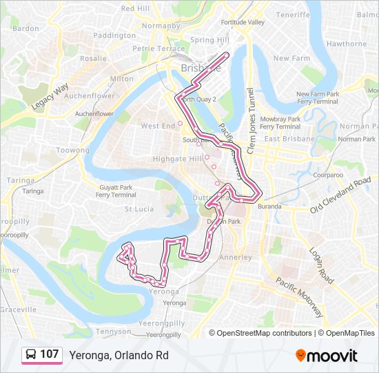 107 bus Line Map