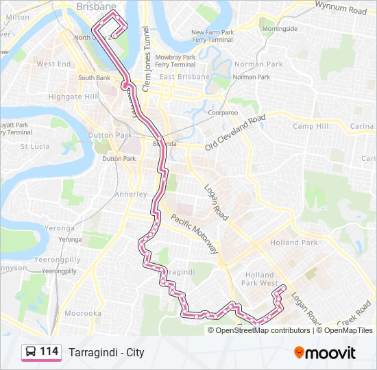 Mapa de 114 de autobús