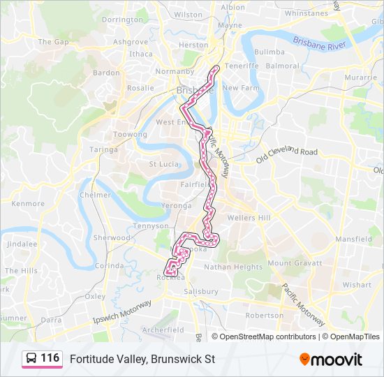 116 Route Schedules Stops Maps Fortitude Valley Brunswick St