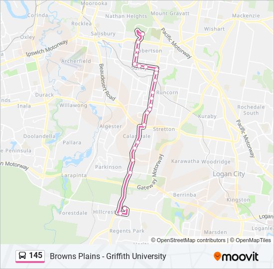 Mapa de 145 de autobús