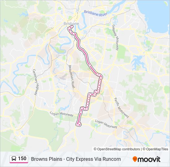 Mapa de 150 de autobús