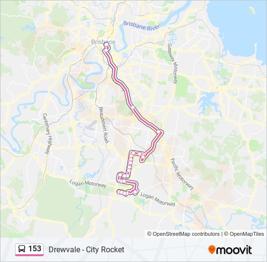 153 bus Line Map