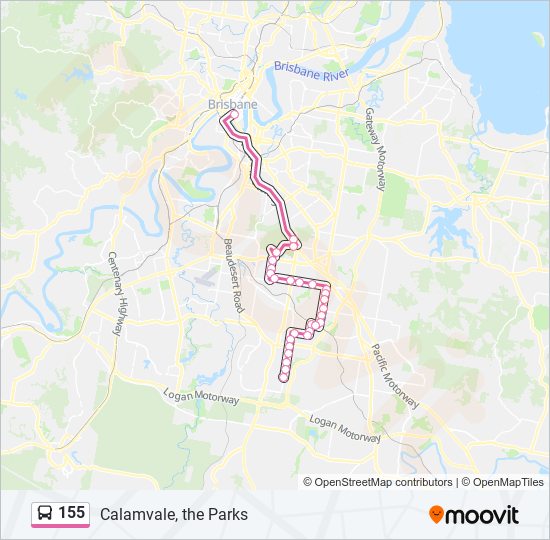 Mapa de 155 de autobús