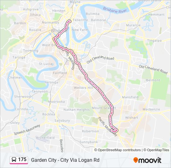 175 bus Line Map