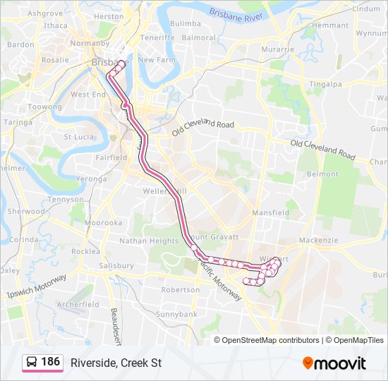 186 bus Line Map