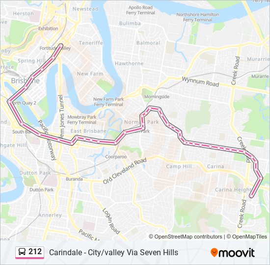 212 Route: Schedules, Stops & Maps - Carindale Interchange (Updated)