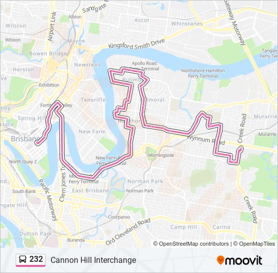 232 bus Line Map