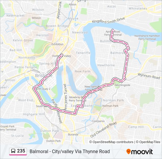 235 bus Line Map