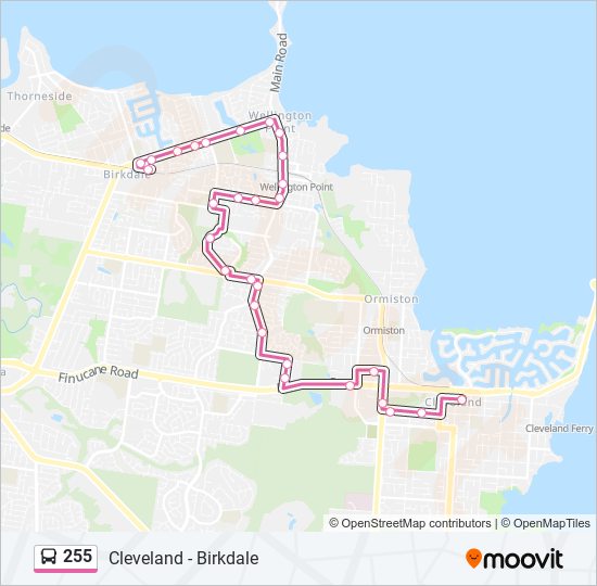 255 bus Line Map