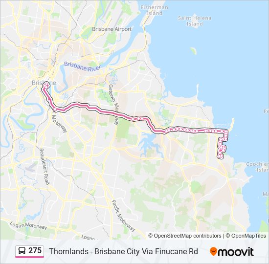 Mapa de 275 de autobús