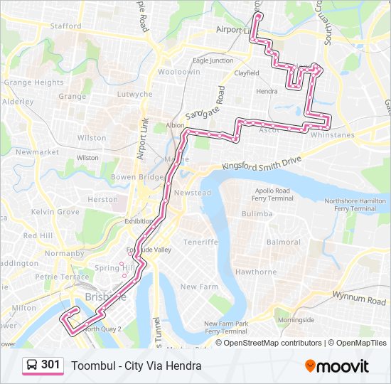 Mapa de 301 de autobús